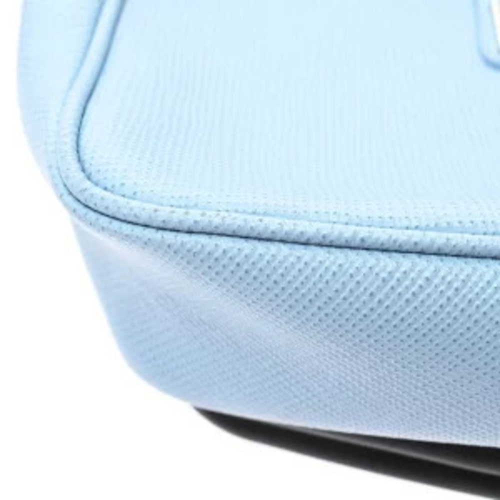 Prada Triangle Shoulder Bag Blue Black Saffiano Leather - Picture 5 of 9